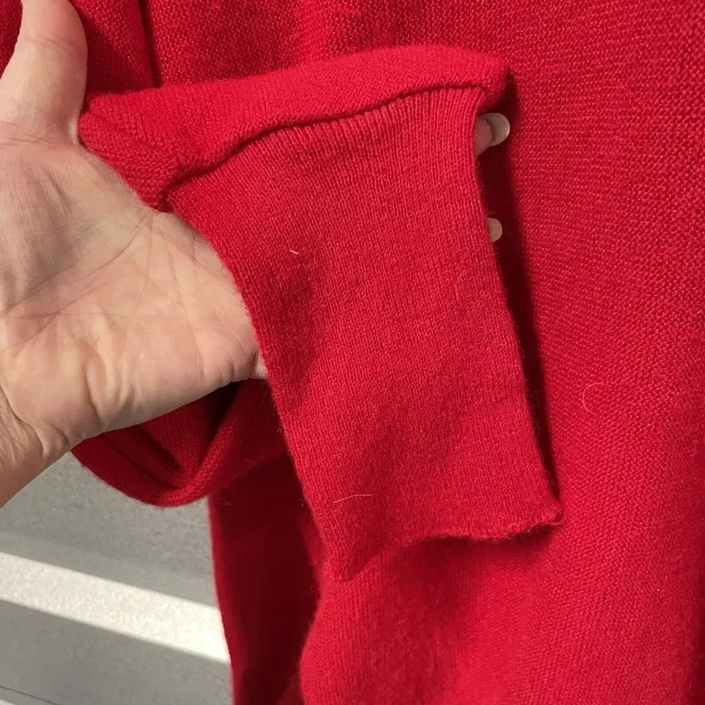 VTG IZOD LACOSTE‎ Sweater Mens Large Vneck Grandpa RED Logo Luxury NYC Golf